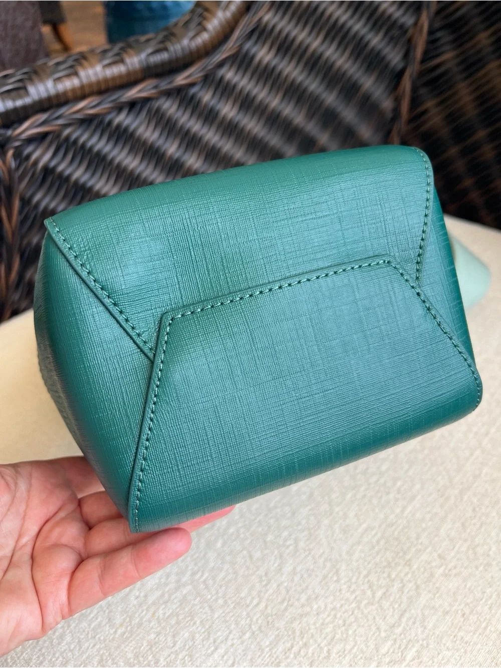 BOTKIER Park Slope Mini Wide strap leather bag Emerald combo green NWT